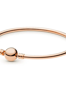 密镶心形 圆形盒子扣60 65 70手镯流行铜镀银硬手镯基础手链饰品