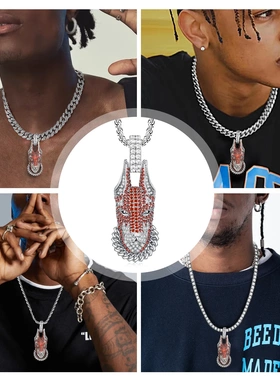 亿星 狼头吊坠嘻哈欧美风挂坠2024新品爆款复古嘻哈街头潮男