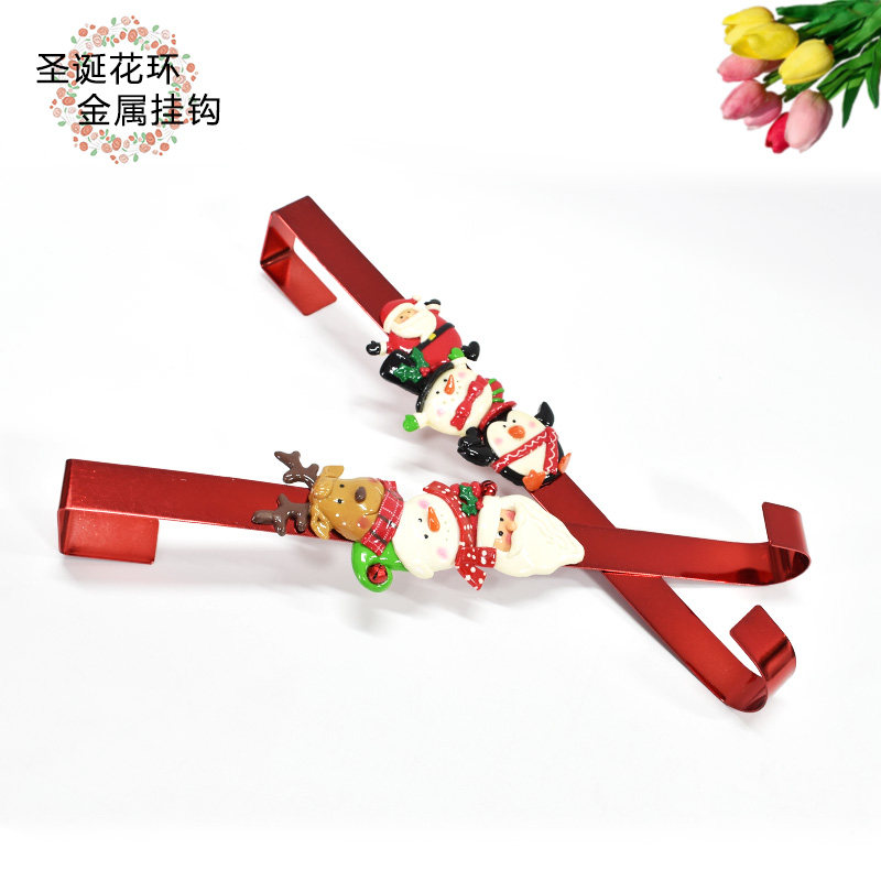 圣诞装饰品铁艺彩色圣诞老公公雪人挂钩花环麋鹿挂钩藤条墙挂门挂,淘宝优惠券,粉丝福利购,淘宝优惠卷