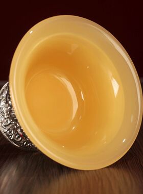 合金八吉祥供水碗仿玉透明供水杯家用供奉藏式糌粑供碗多色摆件