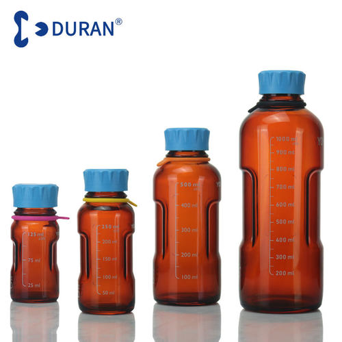 DURAN 肖特蓝盖试剂瓶透明/棕色YOUTILITY瓶GL45带盖硅胶标识环玻璃瓶 果汁咖啡 茶杯 酒瓶 储酒器 - 图2