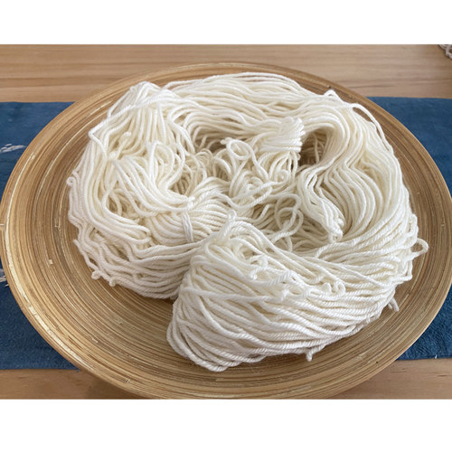 白色纯棉线美利坚羊毛线包芯棉纱蓝染植物染编织手绳围巾挂毯diy - 图1