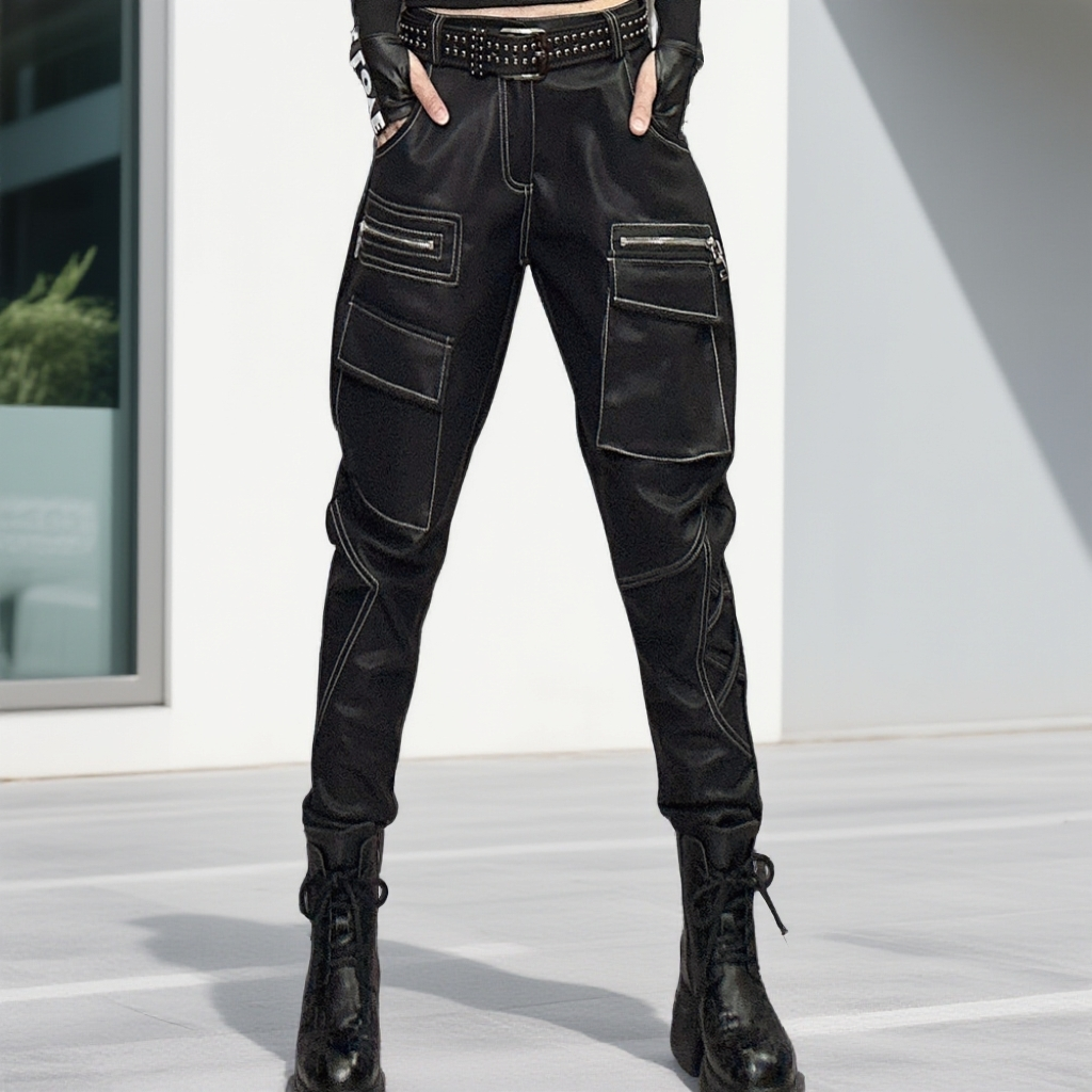 欧货潮牌网红同款2025冬季加厚加绒洗水皮长裤洋气百搭哈伦裤皮裤,淘宝优惠券,粉丝福利购,淘宝优惠卷