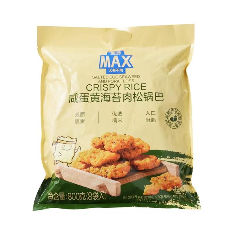 盒马 糯米锅巴咸蛋黄肉松咸蛋黄海苔味1kg宜客蟹黄味糯米锅巴708g