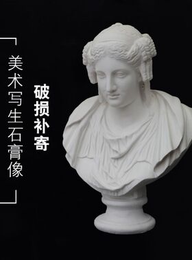卷发妇人石膏像摆件美术写生教具静物绘画素描头像雕像画室