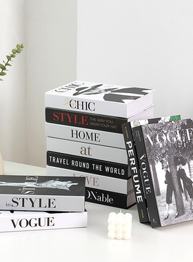 假书仿真书装饰品现代简约英文书柜样板书房装饰摆件书模型酒柜