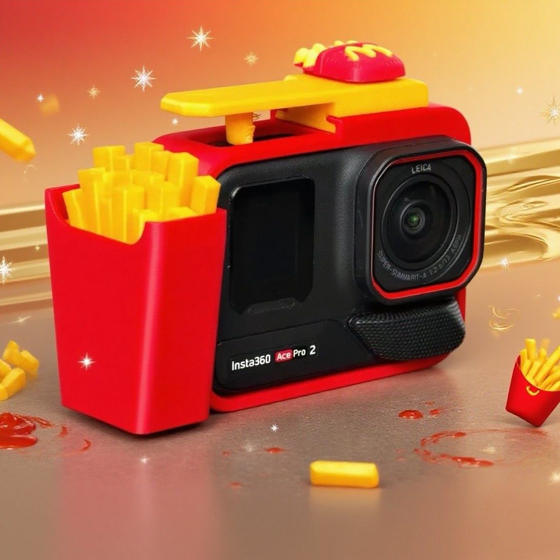 影石白色AcePro1/2代手柄DIY含兔笼 皮卡丘麦当劳巧克力白色配色,淘宝优惠券,粉丝福利购,淘宝优惠卷