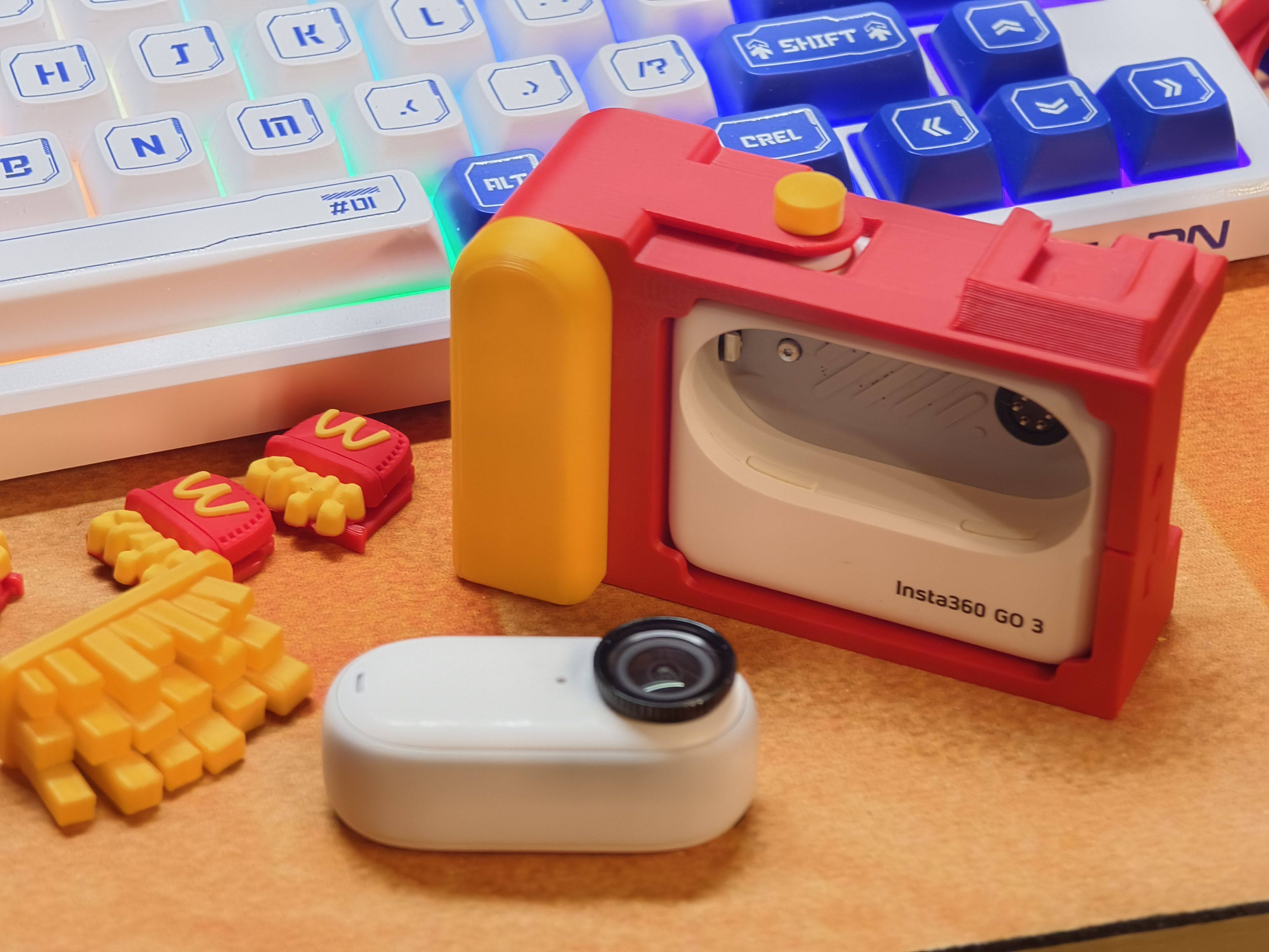 影石GO3/3S手柄DIY兔笼 insta360go3s 麦当劳配色 哆啦A梦小叮当,淘宝优惠券,粉丝福利购,淘宝优惠卷