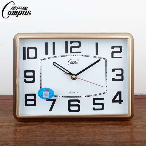 康巴丝钟表万年历双屏静音台钟挂钟简约座钟温度湿度星期农历座钟 - 图2