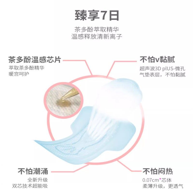 绿叶爱生活臻享7日卫生巾姨妈巾迷你日用茶多酚芯片超薄透气棉,淘宝优惠券,粉丝福利购,淘宝优惠卷