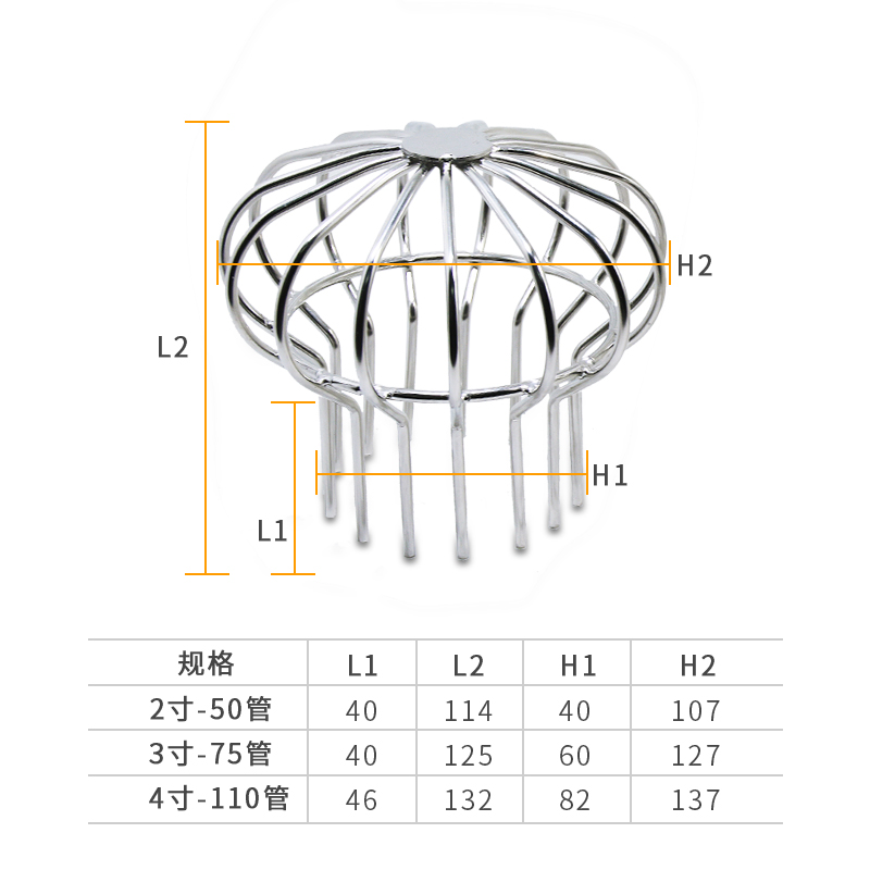 304不锈钢天台地漏 室外110阳台地漏75pvc管圆形户外防堵地漏盖板