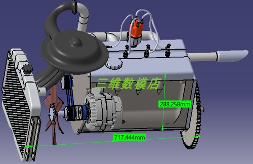 L4直列四缸发动机3D三维几何数模型汽油四冲程内燃机stp图纸活塞-图0