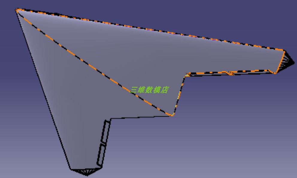 隐身无人机UAV飞机曲面造型3D三维几何数模型固定翼碟形stp图纸 - 图1