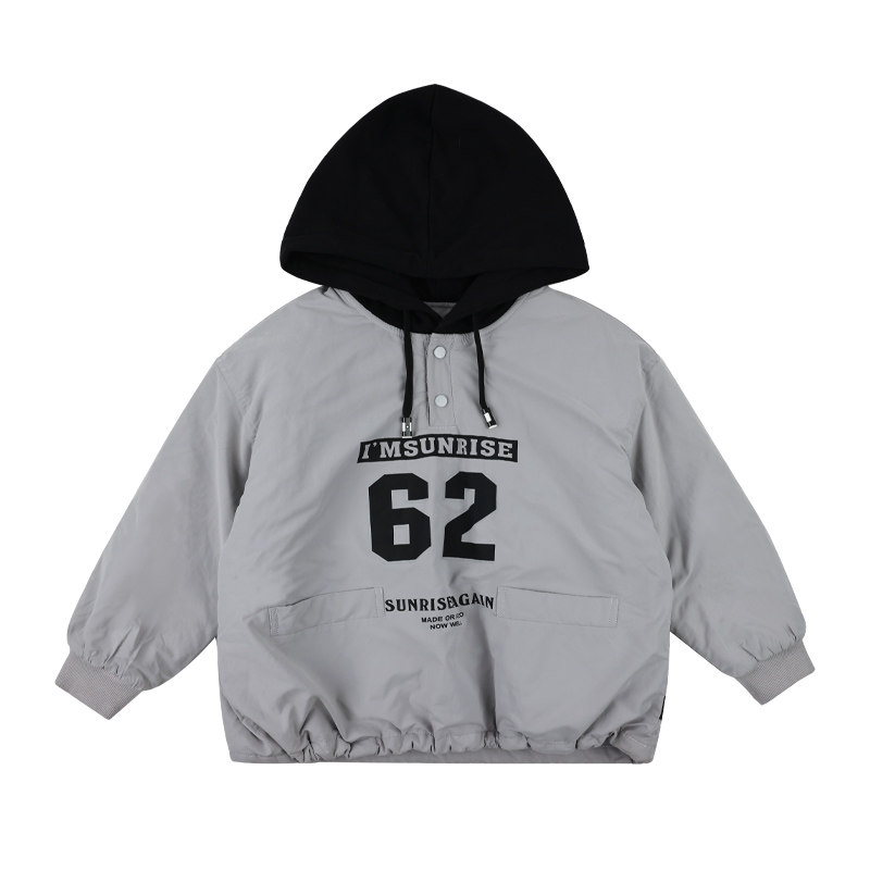 Jimmy妈童装【极轻至简】冬季新款儿童假两件数字印花夹棉冲锋衣,淘宝优惠券,粉丝福利购,淘宝优惠卷