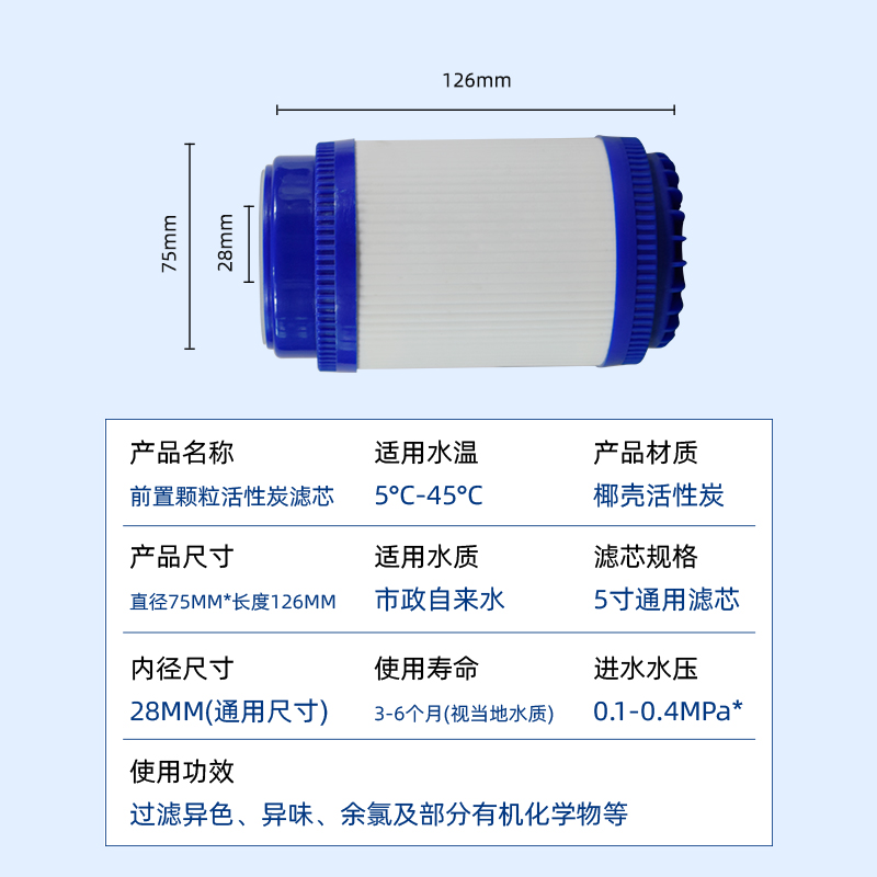 5寸净水器滤芯通用pp棉活性炭滤芯厨房家用五寸三级过滤器滤芯 - 图1