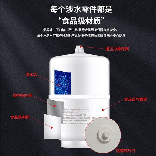 重八防爆净水器压力桶家用厨房直饮反渗透纯水机储水罐过滤器配件 - 图1