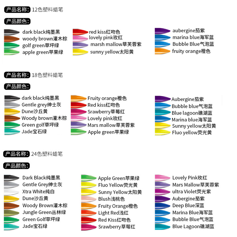 MAPED马培德塑料蜡笔12色24色36色48色学生蜡笔水溶可擦彩绘套装 - 图0