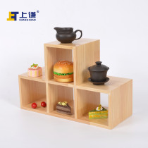 Upper Humbly Wood Grid Frame Bread Cake West Point Display Rack Coffee Cold Dining Tea Set Jade Text Play show Show