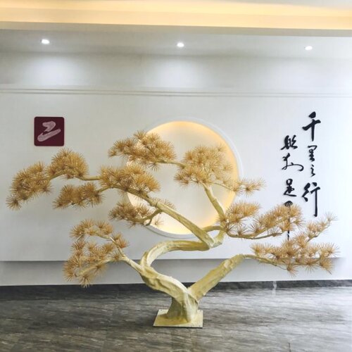 仿真松树假罗汉迎客松白雪松酒店餐厅拍摄道具装饰造型假松树包邮 - 图0