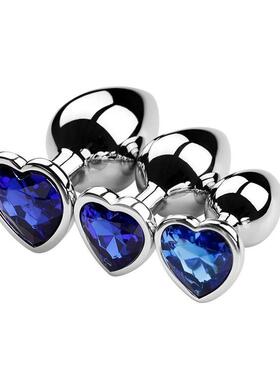 S/M/L Anal Plug Metal Adult Sex Toys For Women Men Crystal E