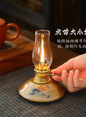 瓷汇陶瓷柴烧大号酥油灯