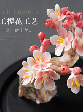 手工瓷乔迁婚庆送礼中式风永生花