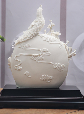 家居客厅白瓷凤凰风水开业礼品