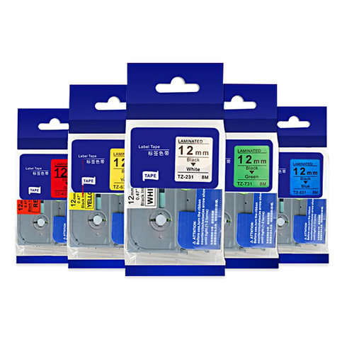 适用brother兄弟标签机色带12mm/6/24/9/36mm标签纸pt-e100b/d210/450/p300b兄弟标签打印纸PT-E115B标签黄底 - 图3