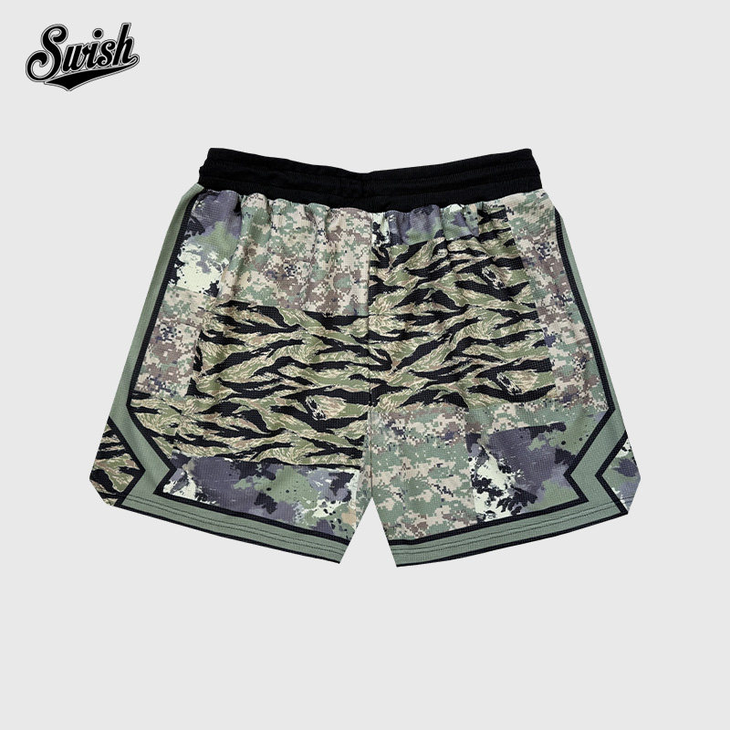 SWISH THE BALL IN丛林拼贴豹纹迷彩美式华夫格篮球短裤夏季百搭,淘宝优惠券,粉丝福利购,淘宝优惠卷
