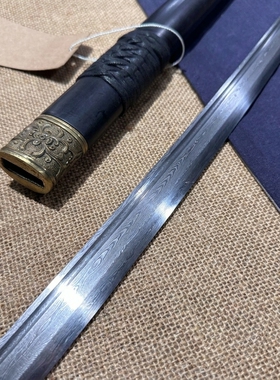 龙泉宝剑厂龙之剑唐横刀百炼钢刀身黑檀木细唐刀一体锻打未开刃