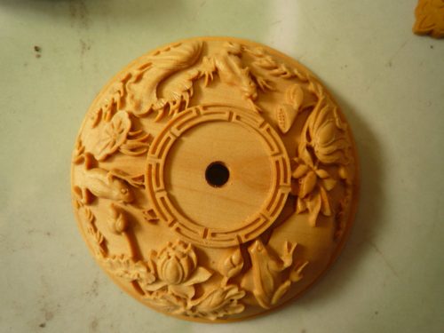 鸟笼，鸟具，画眉笼百灵笼 用精品 荷塘青蛙 雕刻黄杨木葫芦 - 图0