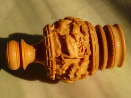 鸟笼，鸟具，画眉笼百灵笼 用精品 荷塘青蛙 雕刻黄杨木葫芦 - 图2