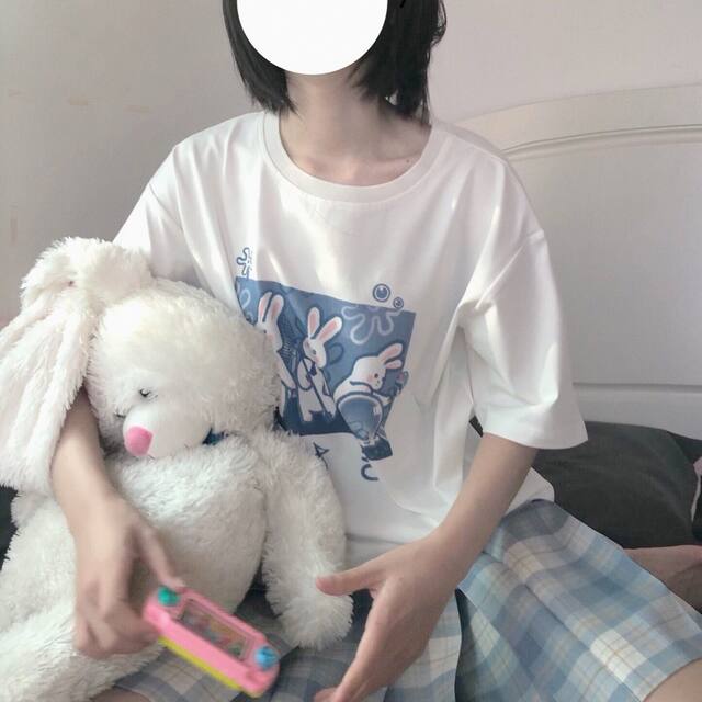 Fat mm plus size Japanese style ແຂນສັ້ນສາວອ່ອນໜ້າຮັກ