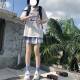 Fat mm plus size Japanese style ແຂນສັ້ນສາວອ່ອນໜ້າຮັກ