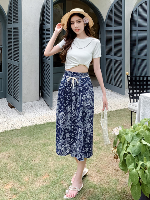 ແອວສູງໃຫມ່ແບບຈີນ culottes ຝ້າຍຜ້າໄຫມ