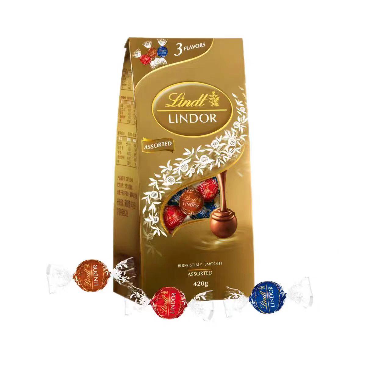 【520礼物】Lindt瑞士莲软心巧克力精选420g节日零食糖果顺丰包邮