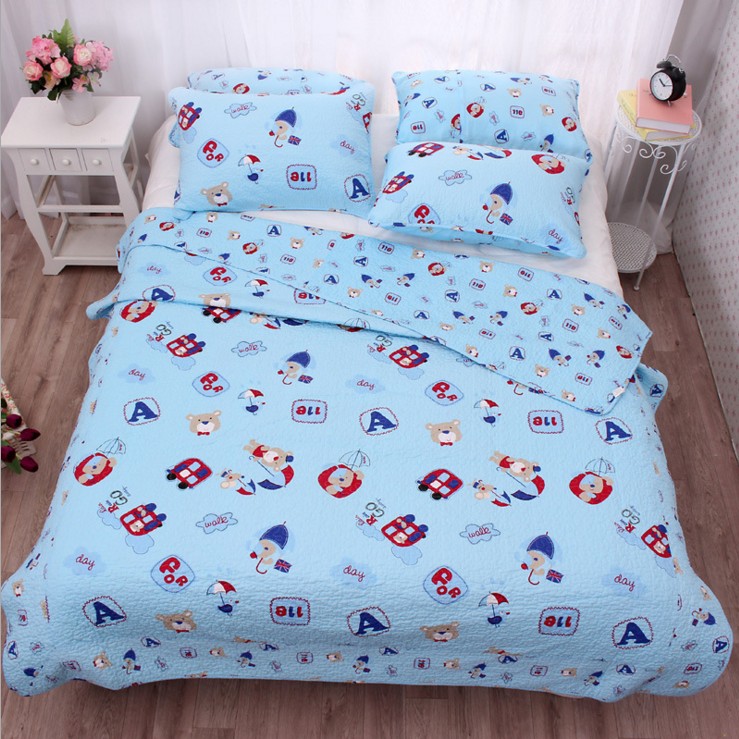 全棉斜纹水洗卡通儿童被床单夏凉被空调被床盖床垫纯棉机洗