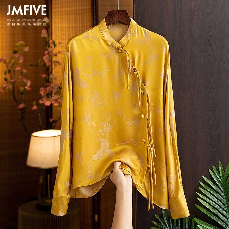 中国风重磅桑蚕丝2022春季新款衬衫 jmfive衬衫