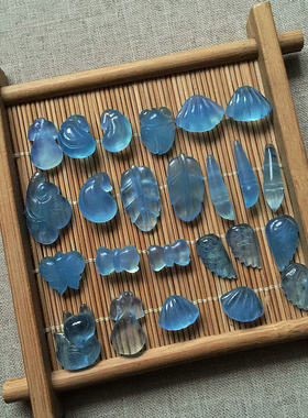 一物一图款吊坠天然海蓝宝石男女