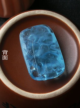 男女海蓝宝立体雕刻吊坠孤品