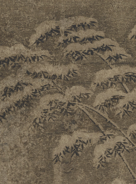 檀芝瑞雪竹图非手绘国画客厅装饰画字画竹子花鸟画竖版挂画卷轴画
