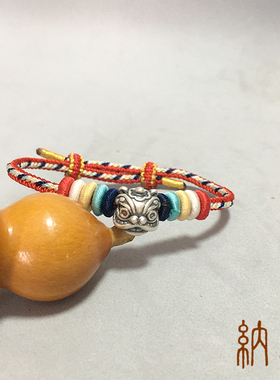 999足银醒狮手绳纯手工编织手链