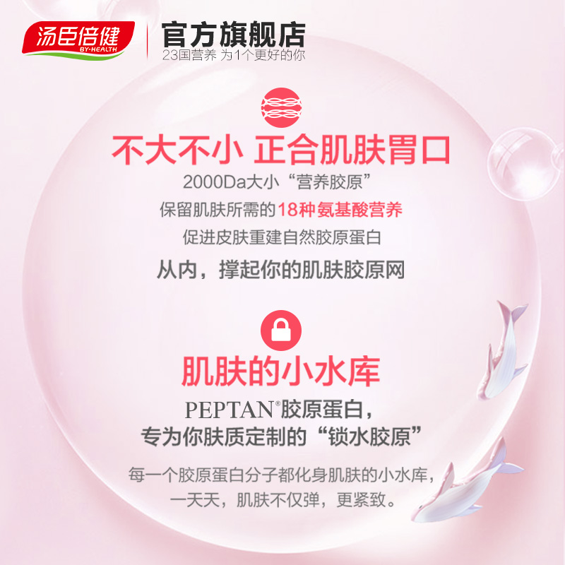 汤臣倍健官方旗舰店汤臣倍健鱼胶原蛋白粉水解粉肽精华粉搭抗糖口服液液态饮男女非片2