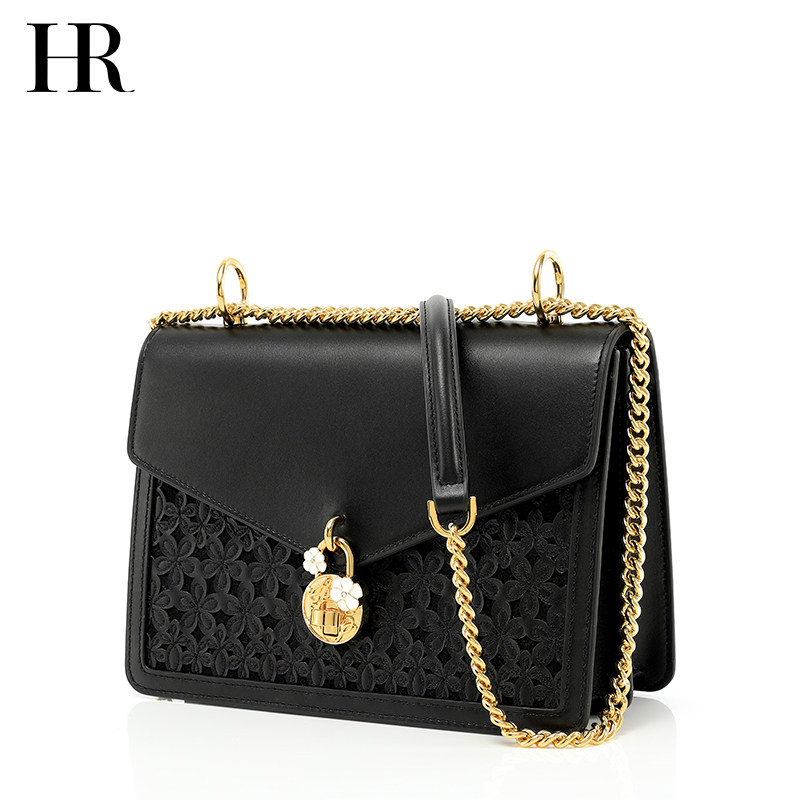 hr赫莲娜女2020新款真皮简约链条包 hr女士包袋