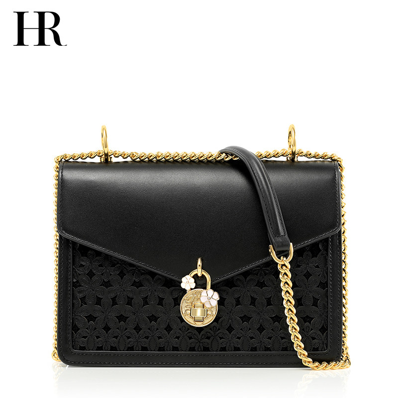 hr赫莲娜女2020新款真皮简约链条包 hr女士包袋