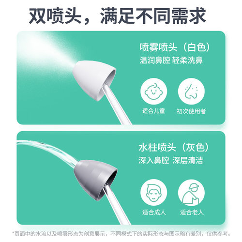 乐心电动洗鼻器成人医用鼻腔鼻炎冲洗器吸洗鼻喷冲鼻生理性海盐水 - 图0