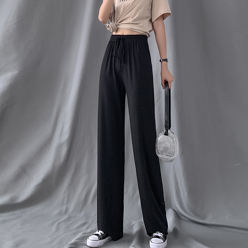 金丝绒阔腿裤秋冬季高腰休闲裤子 曼珂琳妮休闲裤