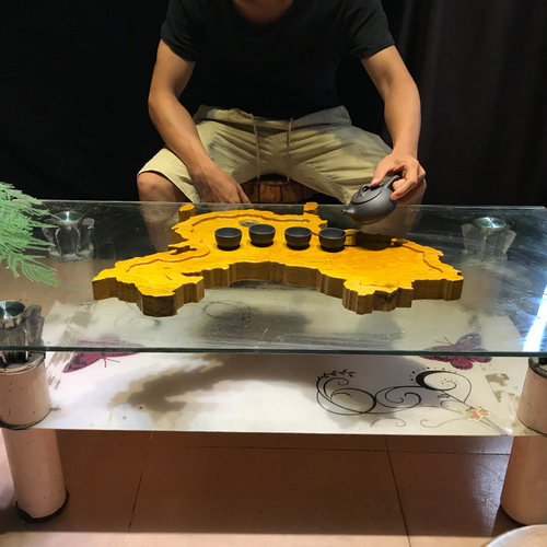 整块金丝楠木茶盘实木家用托盘小号功夫茶具根雕茶台简约原木地图 - 图1