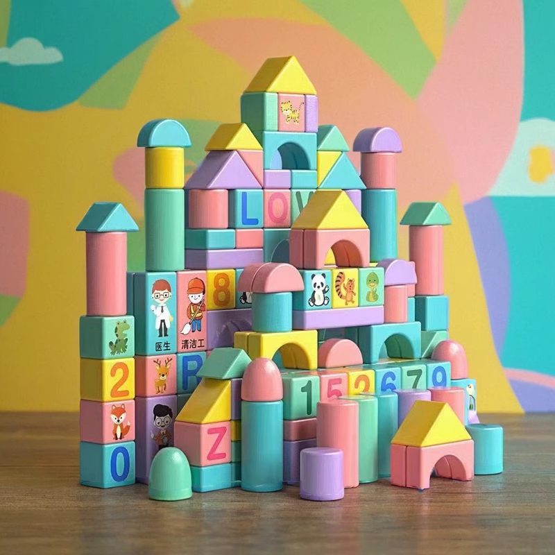 婴幼儿童积木木质大颗粒宝宝动脑早教益智力开发创意木头男孩女孩,淘宝优惠券,粉丝福利购,淘宝优惠卷