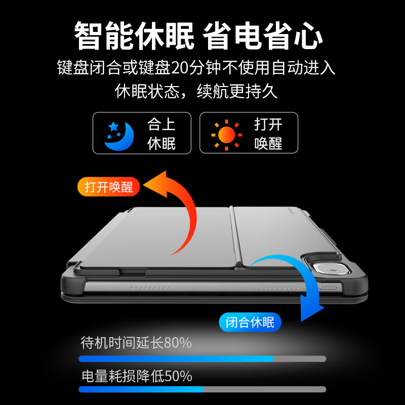 酷士达适用华为MatePad2024款11.5S/2023款11.5 英寸双面夹妙控键盘皮套可拆卸分离智能无线蓝牙专用保护壳